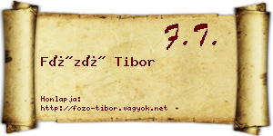 Főző Tibor névjegykártya